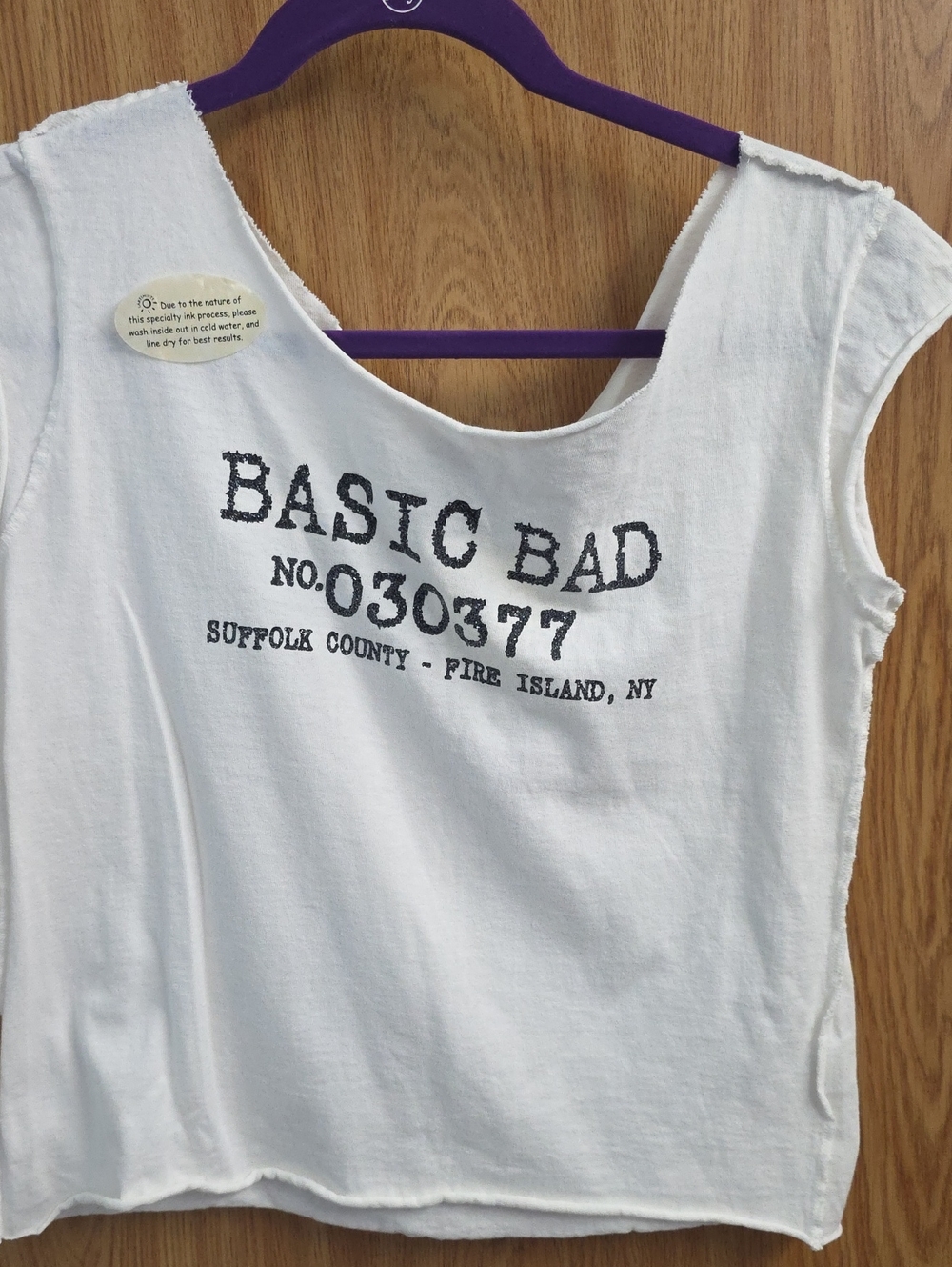 Fire Island Ny Bad White Graphic Crop Top